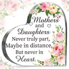 Gift for Mom from Daughter Son Christmas Acrylic Heart Shaped Block Pink 