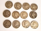 Lot Of 12 Silver Circulated US Washington Quarters Exactly as Pictured- 2.649 oz