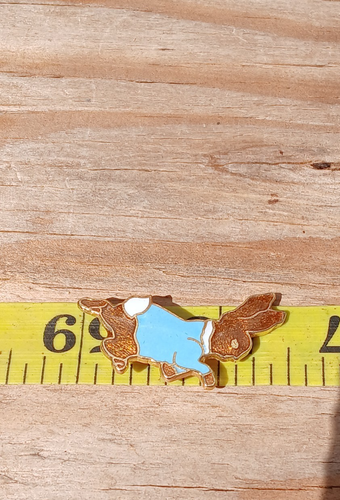 Vintage Peter Rabbit Enamel Blue Coat Gold-Tone Figural Brooch Pin - Picture 2 of 4