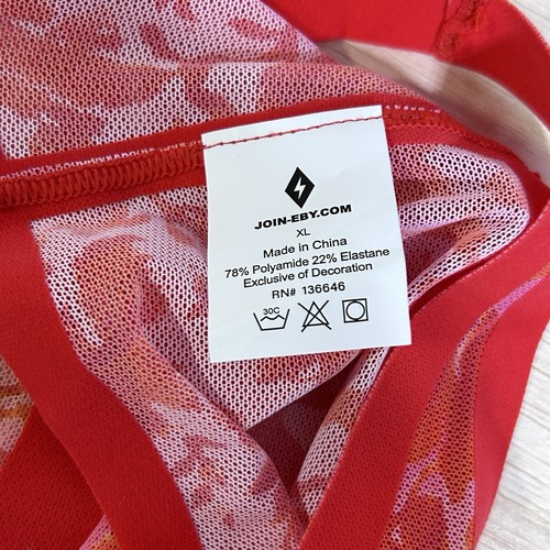 Eby Damen Bralette ohne Bügel durchsichtig rot Blumen Mesh XL neu ohne Etikett - Bild 4 von 8