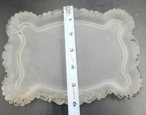 Vtg 30s Art Deco Clear Frosted Satin Glass WENDY Vanity Powder Box Dresser Tray - Picture 14 of 24
