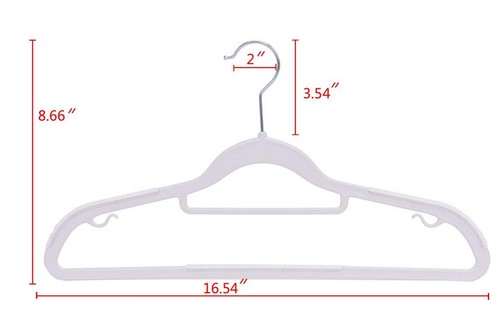 200 Plastic Non Velvet Non-Flocked Thin Compact Hangers Black Swivel Hook... - Picture 5 of 9