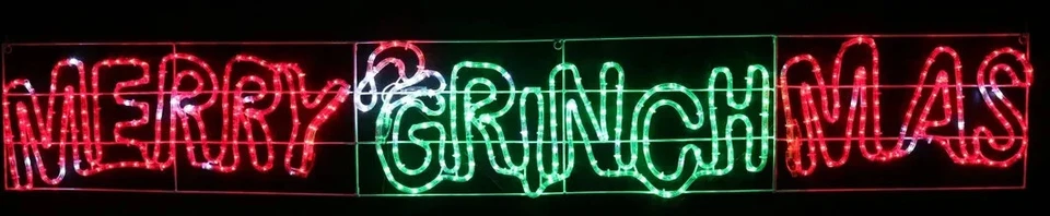 2m Merry Grinchmas LED Christmas Ropelight Grinch Sign Outdoor Motif Xmas Lights - image 3 of 3