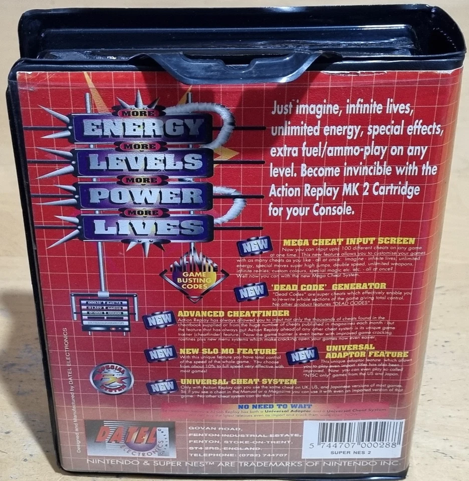Pro Action Replay 2 for Super Nintendo SNES Datel Cheat Cart With Box & Manuals - Image 3 of 4