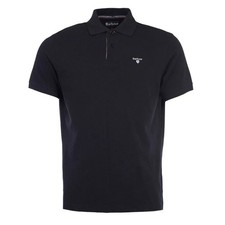Image of Barbour Tartan Cotton Pique Polo Shirt Black