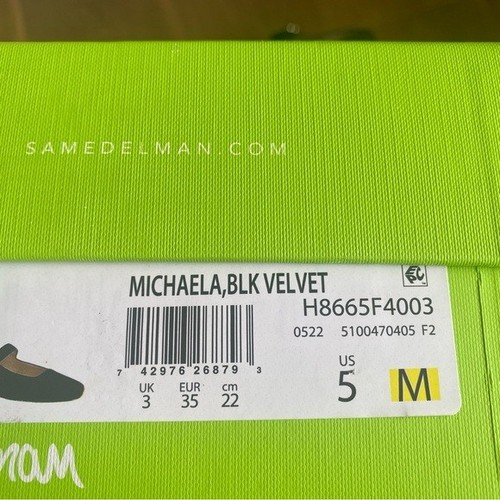 Sam Edelman Michaela Mary Lane Flat in Black Velvet 5 - Picture 8 of 8