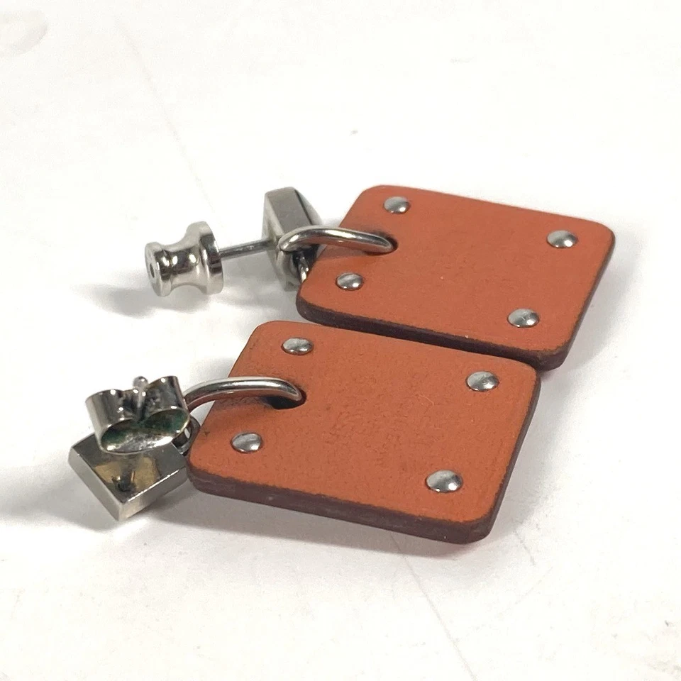 Аксессуары HERMES heart Asdukour PM для пирсинга металла/кожи на основе серебра/оранжевого цвета - Изображение 3 из 4