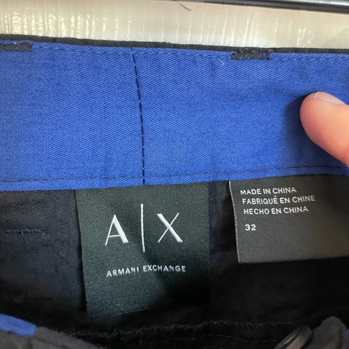 Armani Exchange navy textured pleated trouser pants size 32 office career - Picture 6 of 8