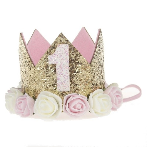 First Birthday Party Hat for Baby Girl Flower Princess Crown Decor Baby Hats Cap - Picture 17 of 29