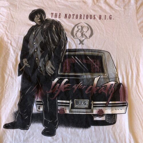 Notorious BIG TShirt bianca donna grande vita dopo la morte Brooklyn come nuova Rook AsIs - Foto 2 di 21
