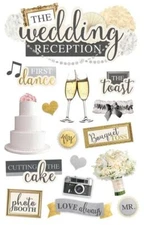 Wedding Reception 3D Stickers Set - 16 Pieces