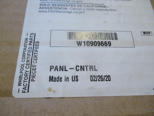 W10909669 Bedienfeld Neu Open Box für Whirlpool Range - Bild 2 von 12