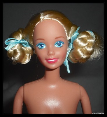 Nude Barbie Bi Dotw German Blonde Braided Pigtails Blue Eyes