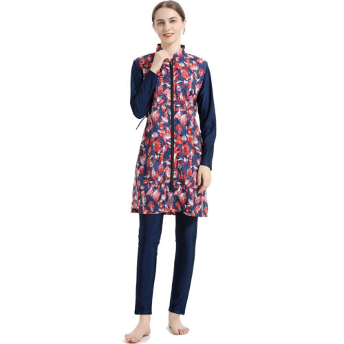 3pcs Plus Size Muslim Women Swimwear Full Cover Modest Islamic Bathing Beachwear - Picture 5 of 34