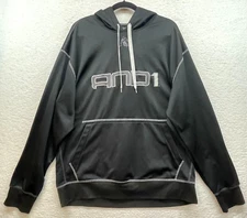 AND1 Hoodie Mens Extra Large Black Sweatshirt Basketball Spell Out Streetwear