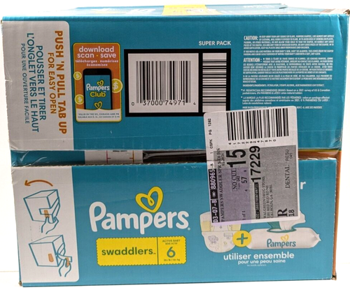Pampers Swaddlers Auslaufschutz Größe 6 35 lbs + aktive Babywindeln 50 Ct Box - Bild 2 von 4