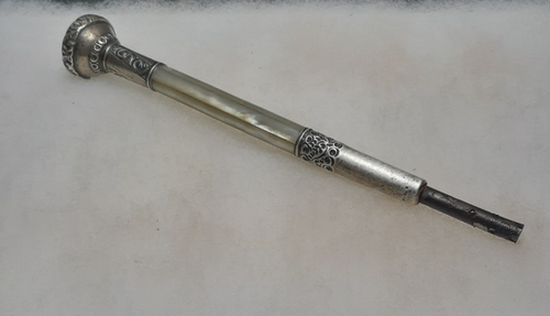 ANTIQUE UMBRELLA HANDLE STERLING AND PEARL - BEAUTIFUL ORNATE VICTORIAN DESIGN