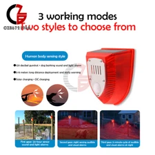 LED Solar Infrared Motion Sensor Alarm Farm Yard Garden Security Alarm System