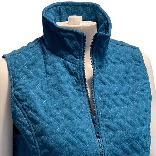 Nomadic Traders Quilted Vest Small Peacock Blue Zip Front Lightweight Outdoor - Image 2 of 4