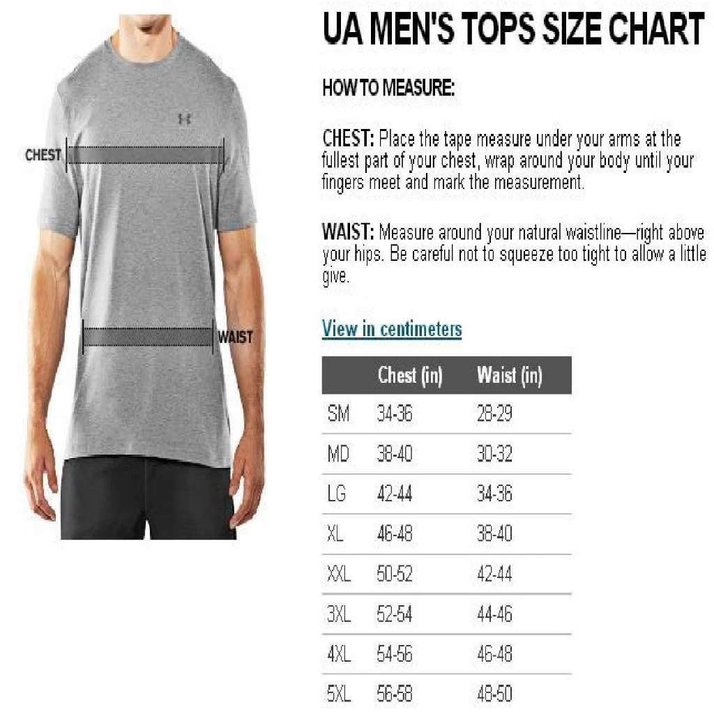 Under armour polo shirt size best sale chart