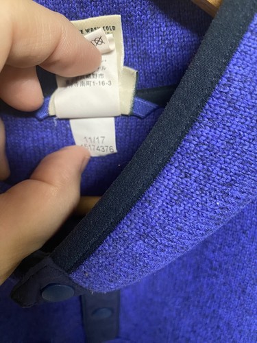 LL Bean 1/4 Button Pullover Jacket Purple Size Kids XL 18 100% Polyester - Picture 8 of 10