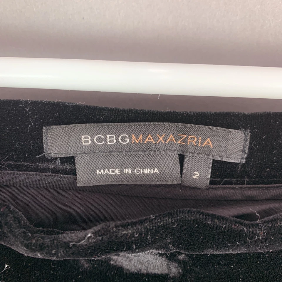 Falda Midi BCBG Max Azria Terciopelo en Niveles Negra Boho Bordada Talla 2 Foto 3 de 4