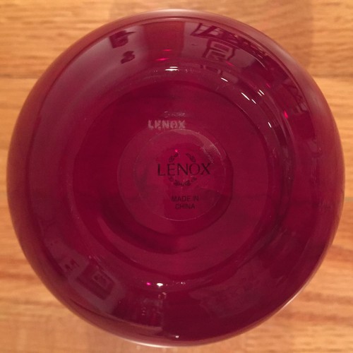 Copas/vasos de vino de cristal sin tallo rubí Lenox Holiday Gems nuevos en caja S4 - Imagen 8 de 8