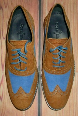 MENS COLE HAAN OXFORD AIR COLTON WING BROWN BLUE SHOES SIZE  display picture 2