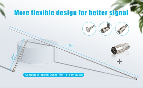 DAB FM Radio 75 Ohm Telescopic Antenna For Denon Onkyo Pioneer Stereo Receiver - Picture 3 of 11