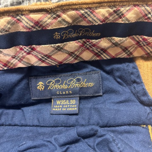 Brooks Brothers Chino Pants Mens 35x30 Brown Cotton Clark Straight Fit Corduroy - Afbeelding 5 van 11