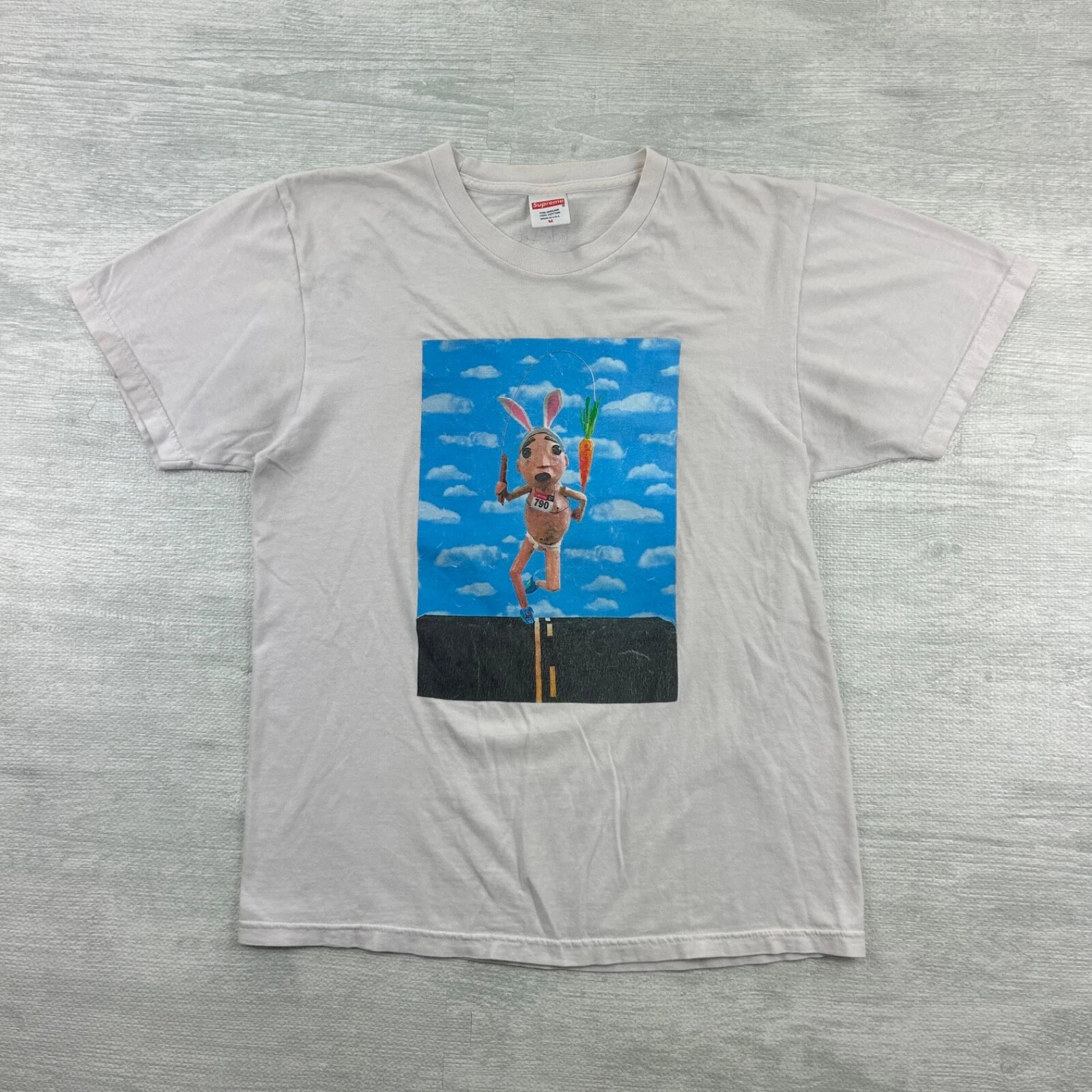 Chemise Supreme Mike Hill Runner taille M blanche SS17 graphique