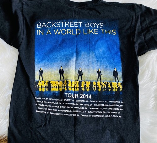 Camisa de concierto vintage pequeña Backstreet Boys In A World Like This Tour 2014 E15 - Imagen 3 de 5