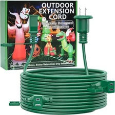 25FT Outdoor Extension Extension Cord for Halloween Christmas Inflatables wit...