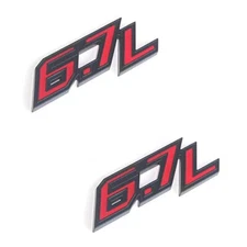 2x New RED 6.7 6.7L Door Emblems 3D Turbo Diesel Side Badge Nameplate Logo 