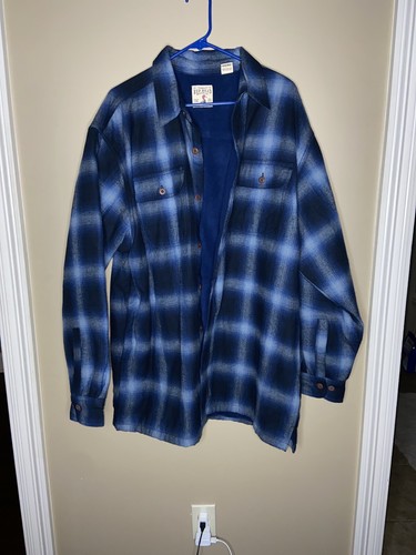 Redhead Shirt Mens Xl Blue Black Check Plaid Flannel Heavyweight Fleece Lined TG - Picture 1 of 7