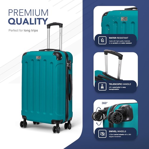 Lugg Travel Suitcase Set 20" 24" 28" Strong Lock Wheels & Handle Hard Shell - Picture 95 of 106