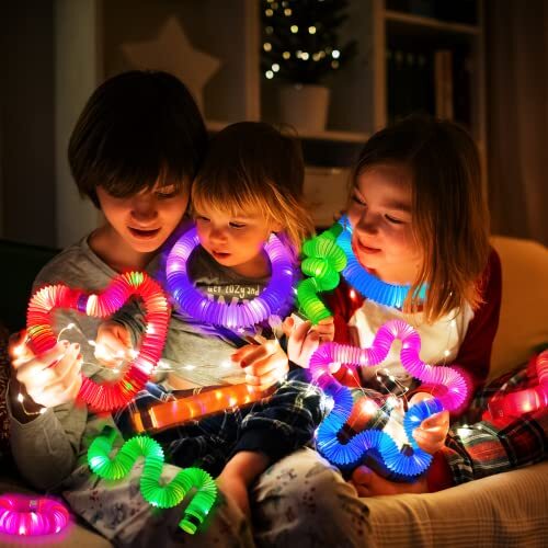 Light Up Pop Tubes for Kids 6 PCS,4th Fourth of July Glow Sticks Party 6PCS - Picture 3 of 7
