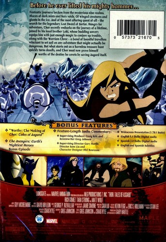 Thor - Tales of Asgard - Rick Gomez, Tara Strong, Marvel Comics New Animated DVD - Picture 2 of 2