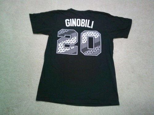 San Antonio Spurs Manu Ginobili T Shirt Mens Small Black Adidas - Picture 2 of 8