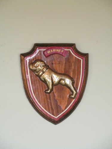 Handmade Marines Brass Bulldog Sheild Plaque - Picture 4 of 10