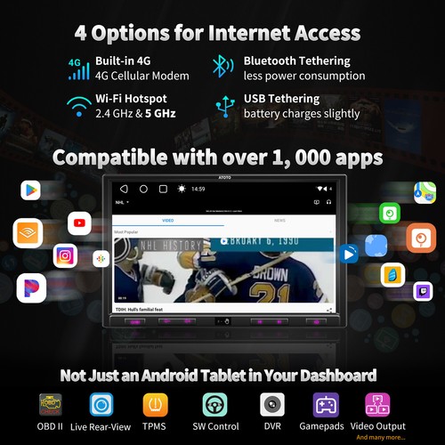 ATOTO S8 Ultra Plus Android Autoradio 10.1 Pollici Wireless Carplay 4G integrato - Foto 2 di 10