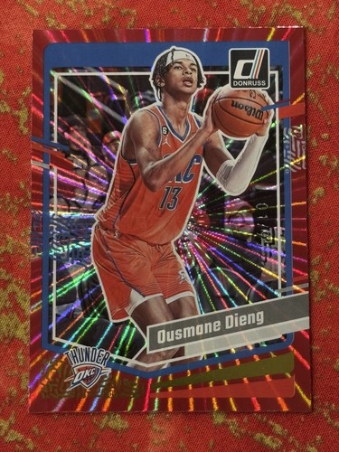 2023-24 Panini Donruss Ousmane Dieng Red Laser Holo 01 /99 119 Rookie RC Thunder