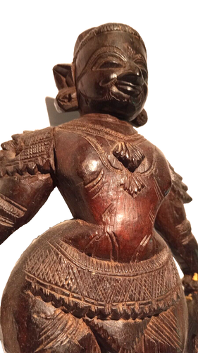 India 19th jack wood temple doll sculpture of Lakshmi - Picture 8 of 20