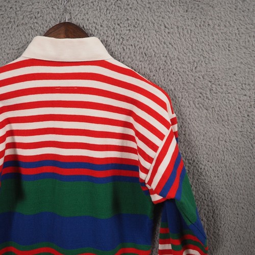 Vintage Lands End Rugby Poloshirt Herren klein gestreift 90s Prep Y2K Ivy League - Bild 17 von 24