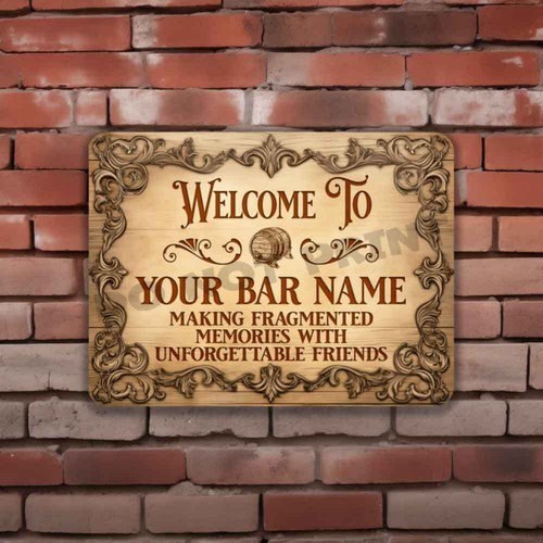 Letrero de madera grabada personalizado de Where Every Hour is Happy Hour barra letrero de metal pub - Imagen 7 de 8