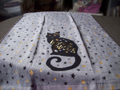 Halloween Spider Webs Tie up Hanging Crochet Top Kitchen Towel Gray