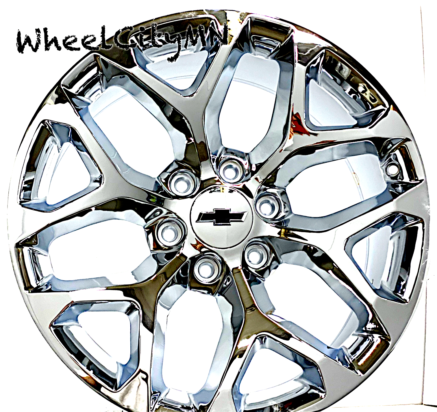 Chevy Snowflake Rim Size 4 NEW Chrome Snowflake 20” 5668 SFO Replica OE Wheels Rims Chevy ...