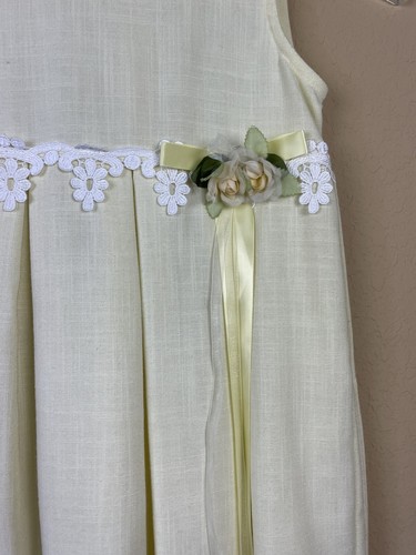 Vintage Rare Editions Girls Size 6 Dress with Collar Yellow Floral Sleeveless - Picture 2 of 8