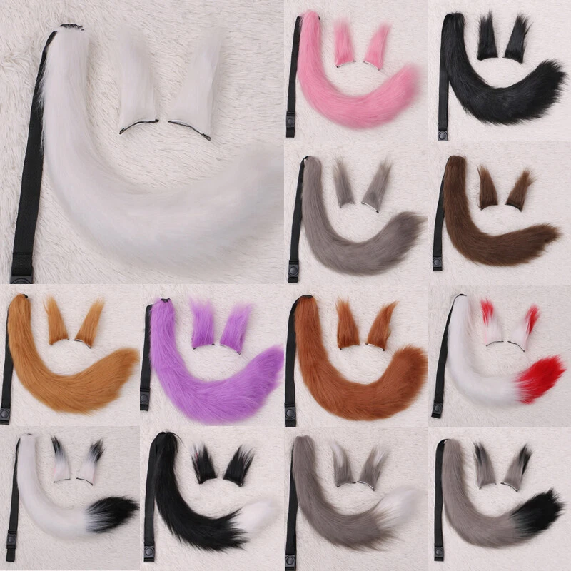 Juego de Cola de Orejas de Zorro Especias y Lobo Holo Peluche Anime Juegos con disfraces Accesorios Rosa Nuevo Foto 4 de 4