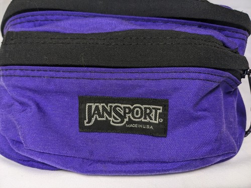 Vintage Jansport Fanny Pack Waist Pack Purple 3 Pocket 90's Made in USA - 第 9/13 張圖片